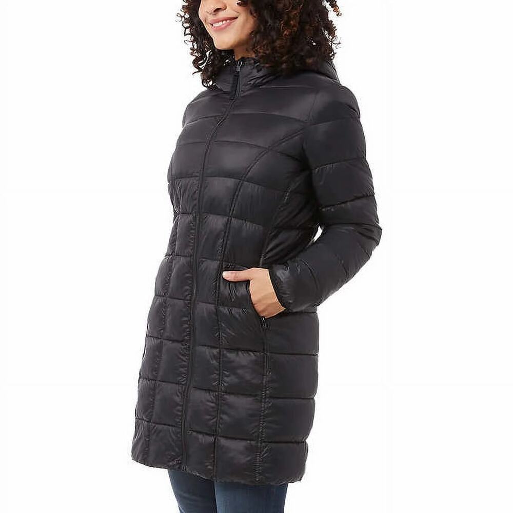 Women's Aventure 3/4 Length Puffer Jacket with Hood - Black - M - NWT